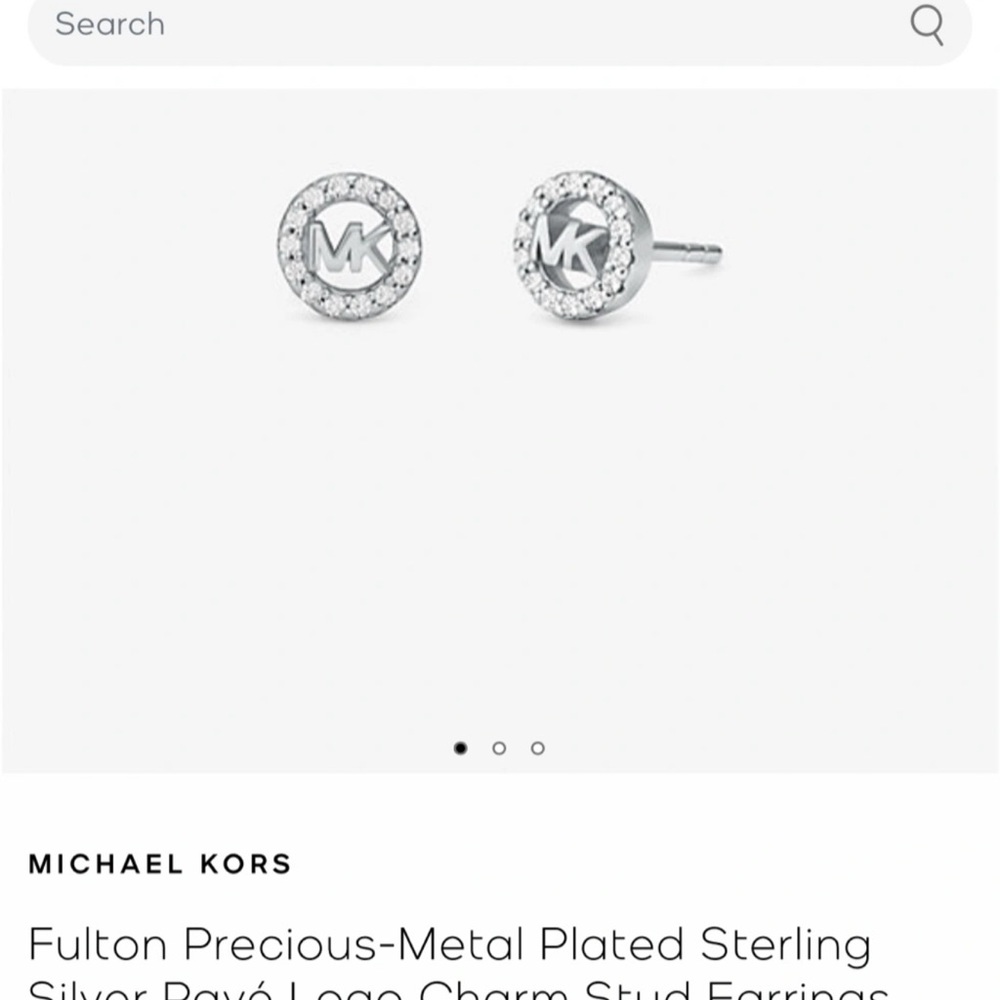 Michael Kors Silver Logo Stud Earrings